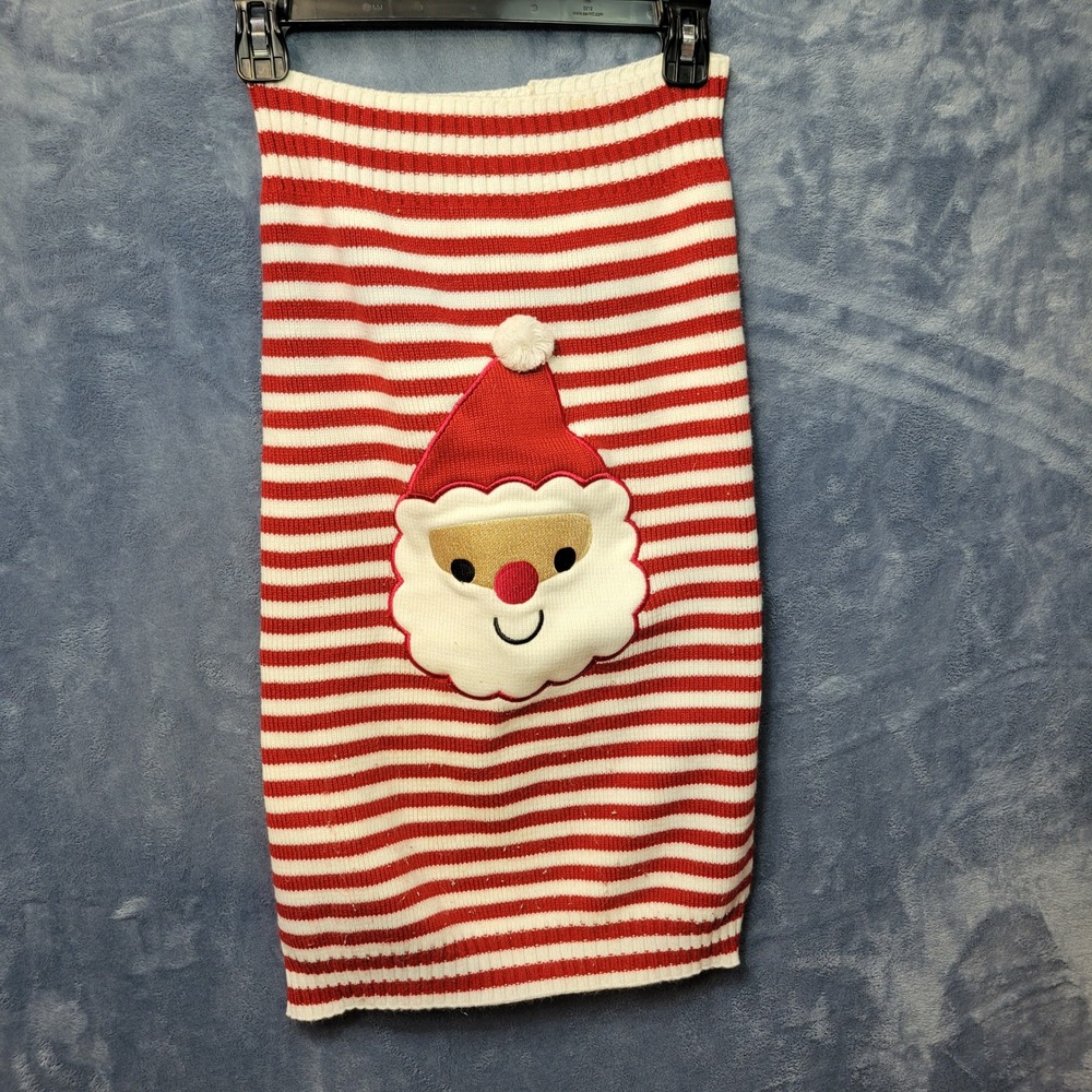 Simply Dog Red White Striped Christmas Holiday Sweater‎ Dress for Dog - XXL